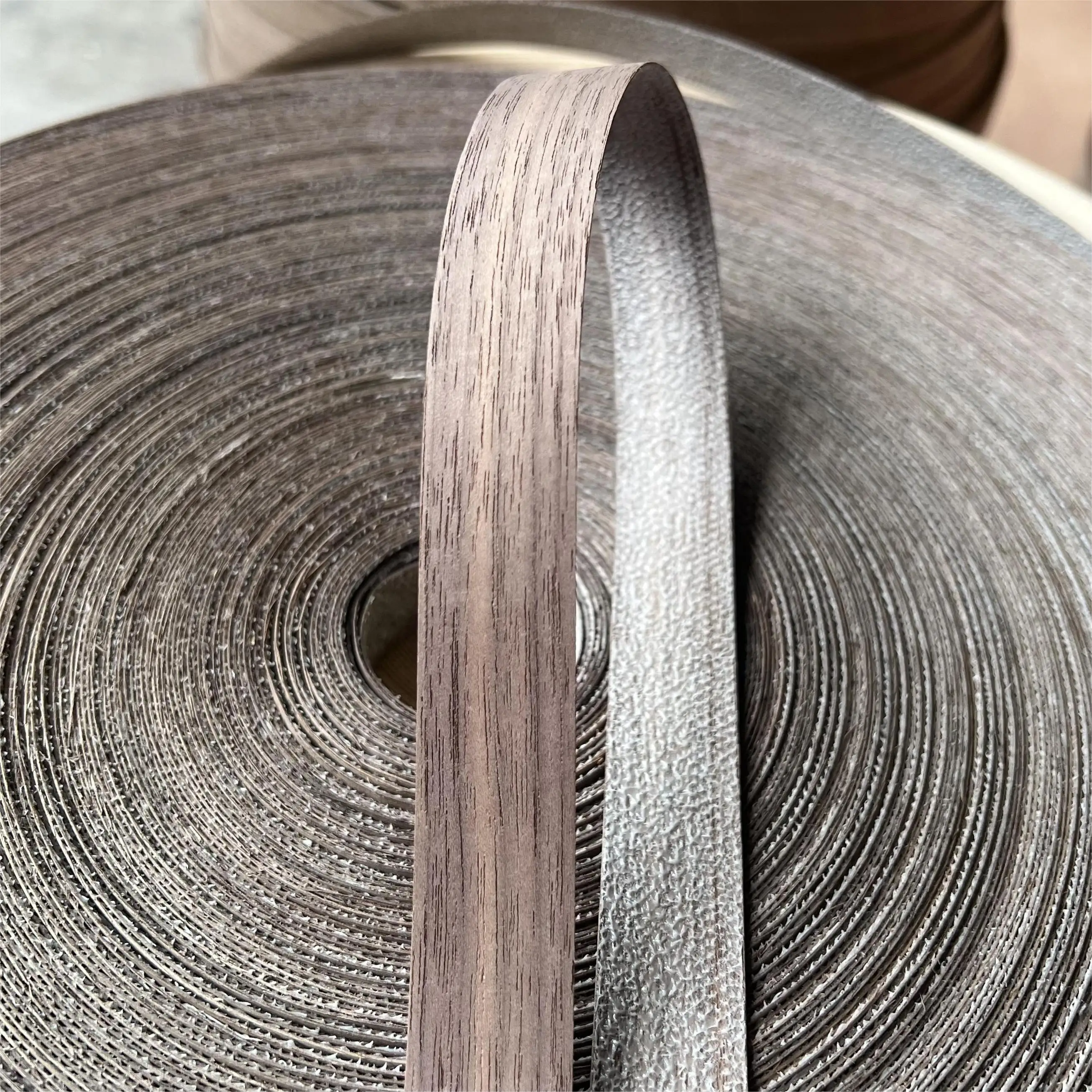 Factory supply natural edge banding veneer furniture0.5mm1mmOak walnut  maple cherry birch okoume edge veneer