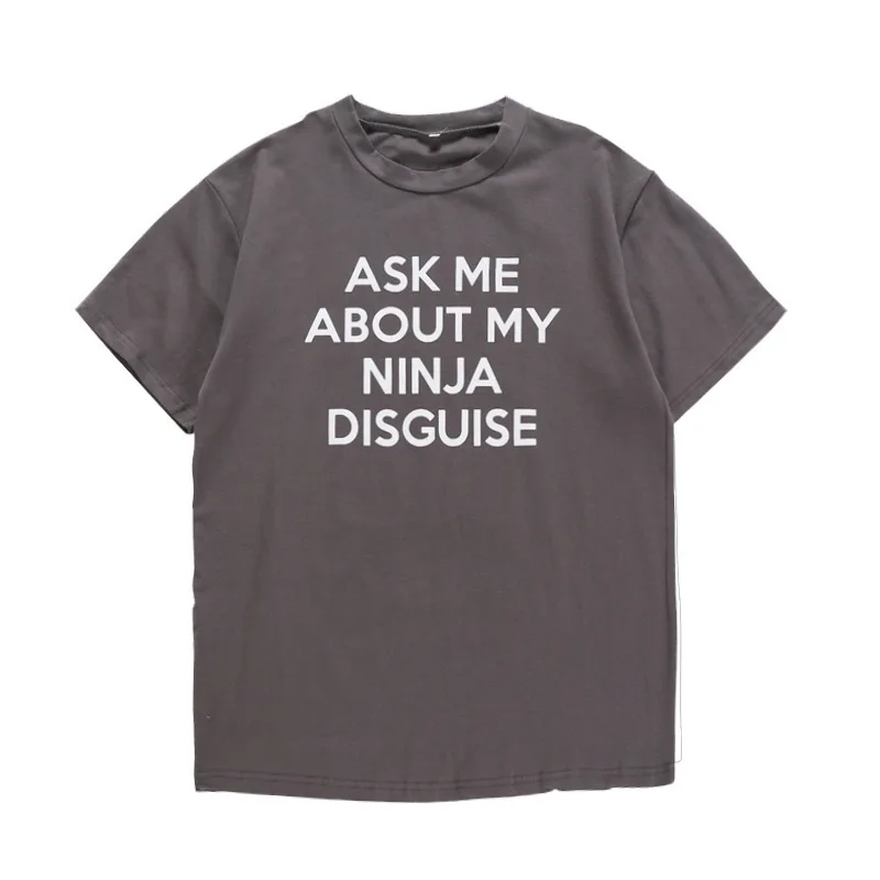 Drop Shipping Ask Me About My Ninja Disguise Flip T Shirt Funny Costume Graphic cotton T-Shirt Humor Gift tee