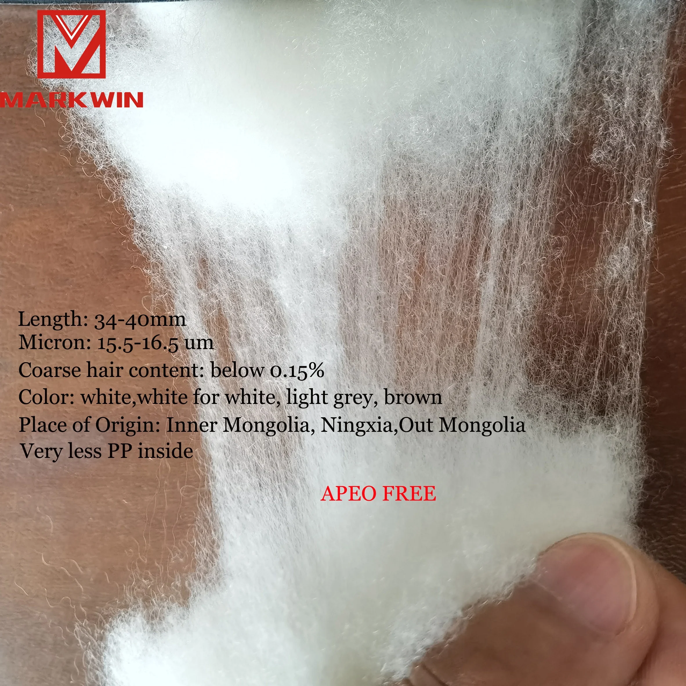 SFA manufacturer markwin 100% cashmere fiber cheap price Alxa League goat High Quality 30-34mm