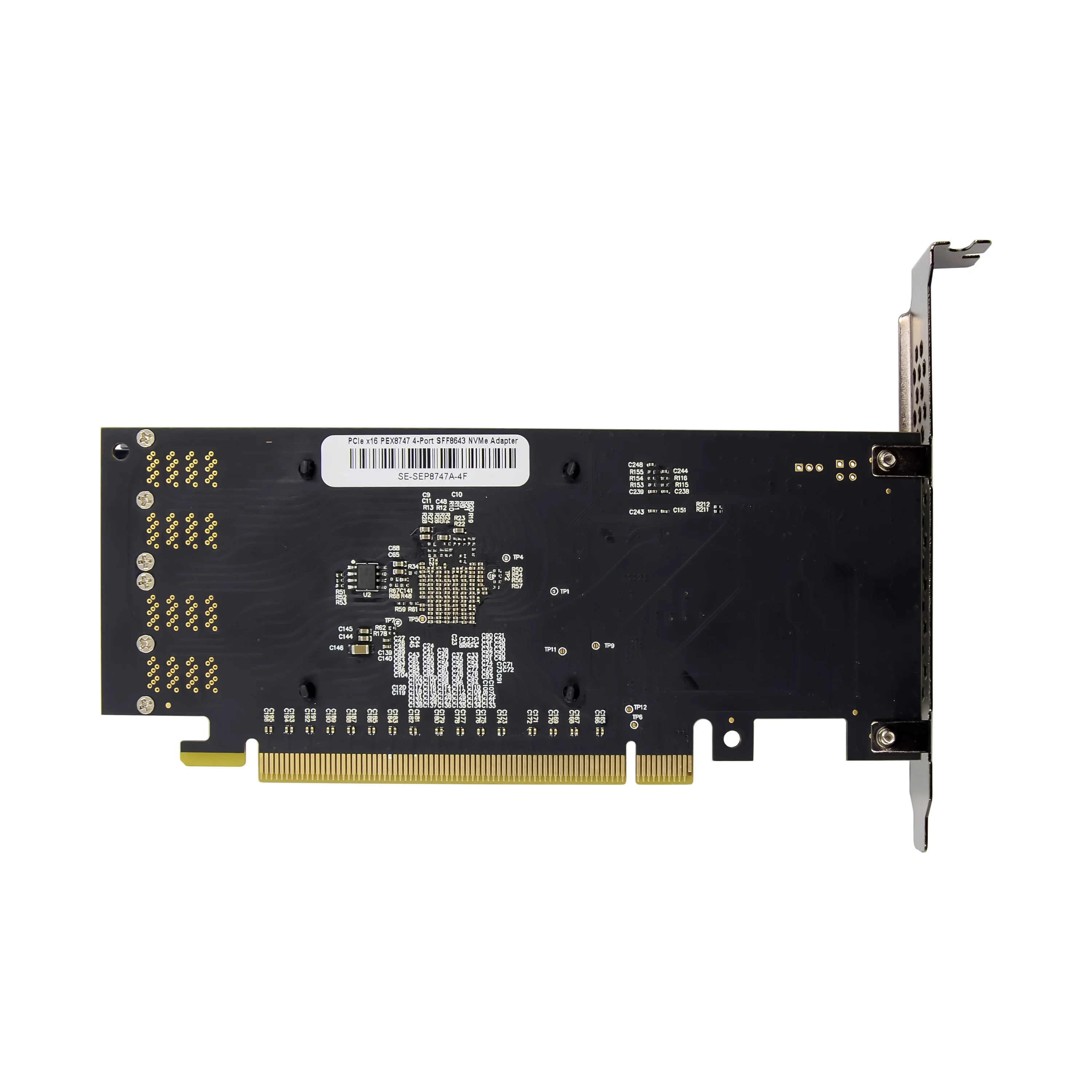 ST583 PCIe X16 PEX8747 U.2 4-Ports SFF8643 SSD NVMe Card Expansion device Adapter 32GB/s