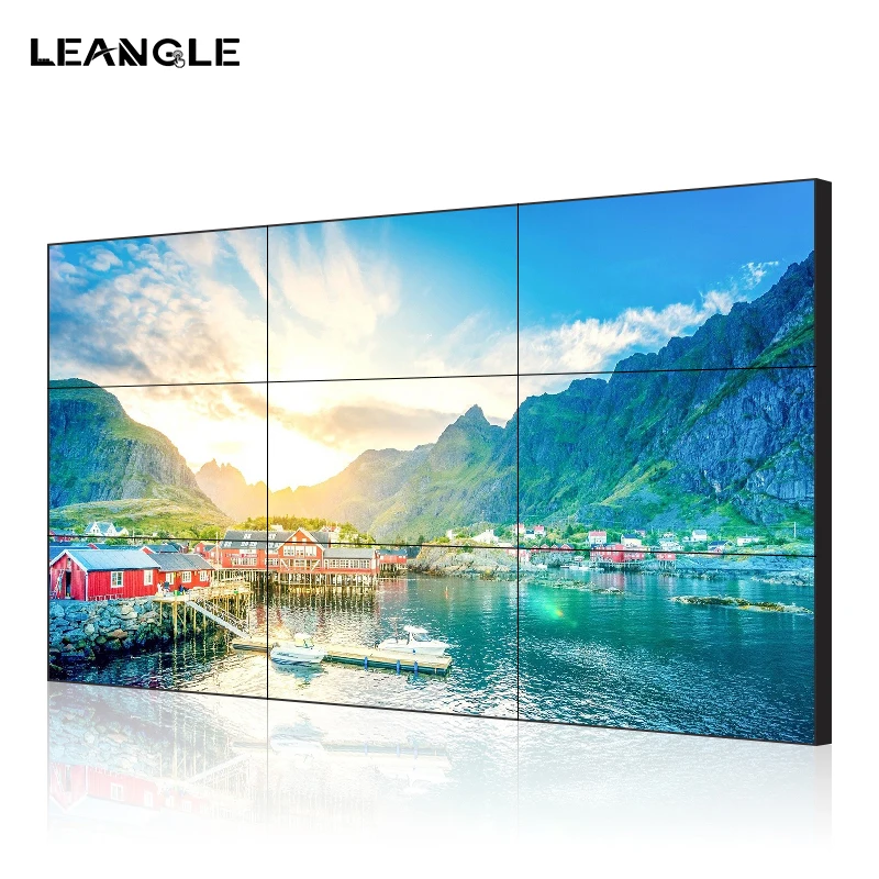 46/49/55/65 inch Leangle  8mm/3.5mm/1.8mm ultra narrow bezel led splicing screen video wall digital signage advertising players