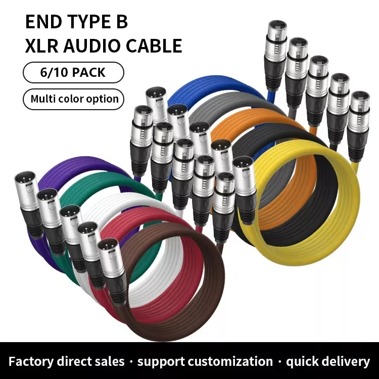 OEM ODM Xlr Male To Female Double Shielding Balanced Cable Microphone Cable 3 Pin Xlr Cable for Microphone Mixer Ampilfier