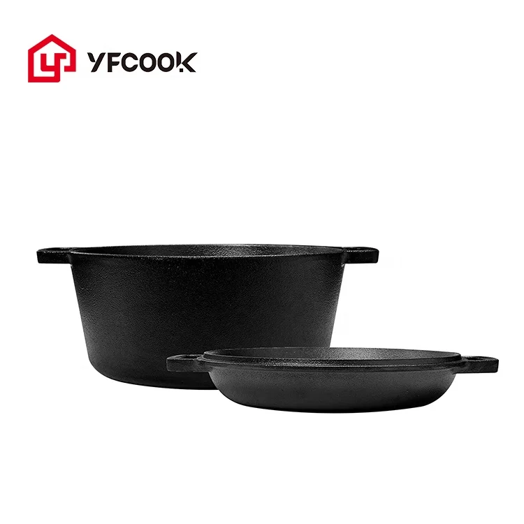 Preseasoned 5 кварта глубокая сковорода 10 дюймов сковородка для жарки преобразующее напряжение в соответствии с крышкой голландская печь гриль плита и