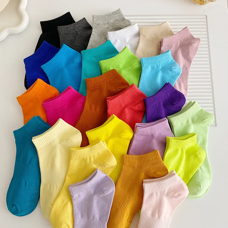 Ins Colorful fancy fashion women ladies crew ankle cotton mid tube skateboard socks