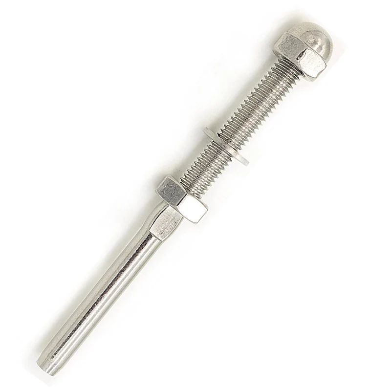 316 Stainless Steel Marine Grade Cable Railing Swage Threaded Stud Tension End Fitting Terminal
