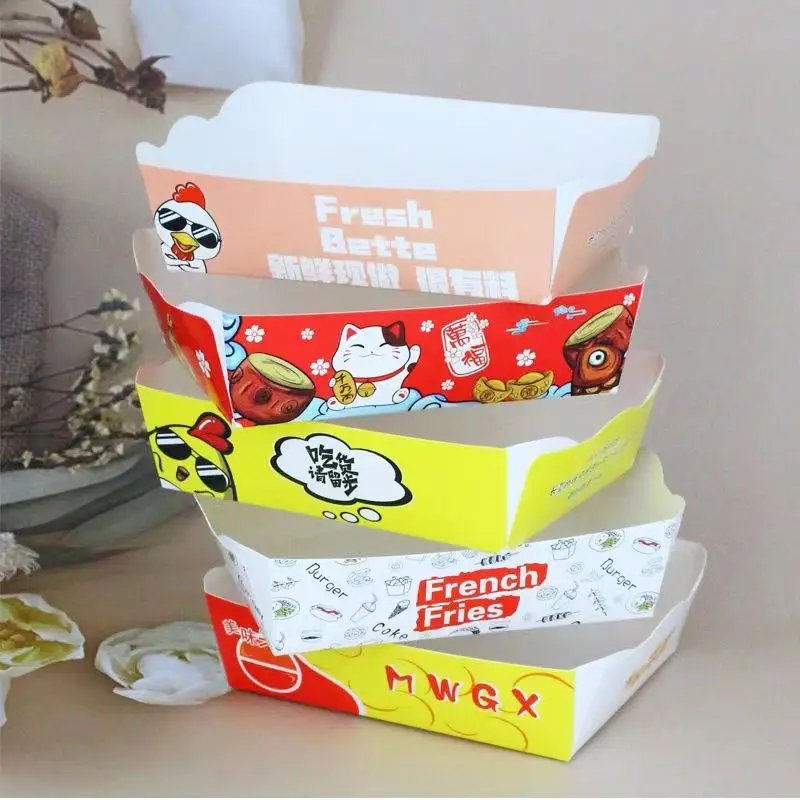 Fried chicken French fries hamburgers snacks potato chips Fast Take Away packaging boxes food grade paper