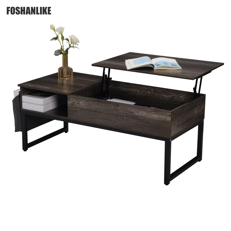 Living Room Tea Table With Storage Bag Wood Lift Top Coffee Table With Hidden Compartment