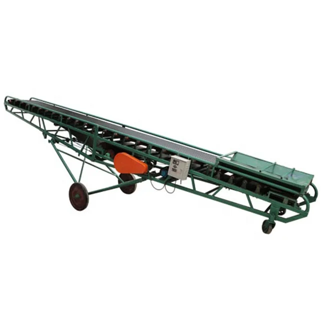factory supply stone crusher adjustable height portable conveyor belt with wheels