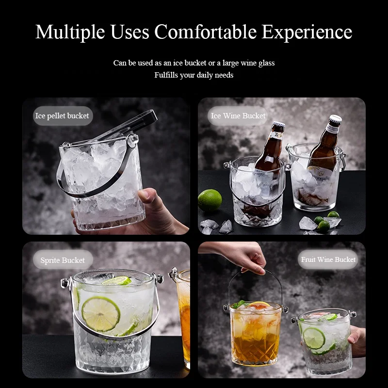 Seau a  Glace Bucket Of Ice White Bar Supplies Beer Glass Ice Bucket Rattan Ice Bucket