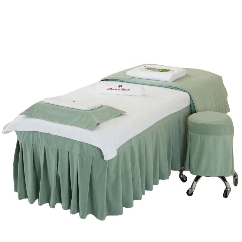 Crystal Velvet double-brushed flannel is soft and cozy SPA massage table covers set with customized logo
