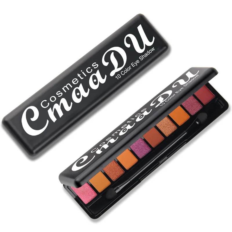 10 Colors Silk Powder Portable Eyeshadow Palette Matte Glitter  Easy Drawing Eye Shadow For Beginner