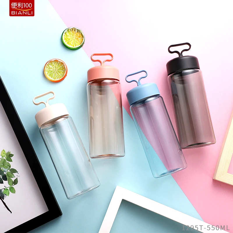 550ml/19oz Eco Friendly Leakproof Gym Bike Plastic Drink Cups Workout Clear Portable Sports Custom logo Water Bottle