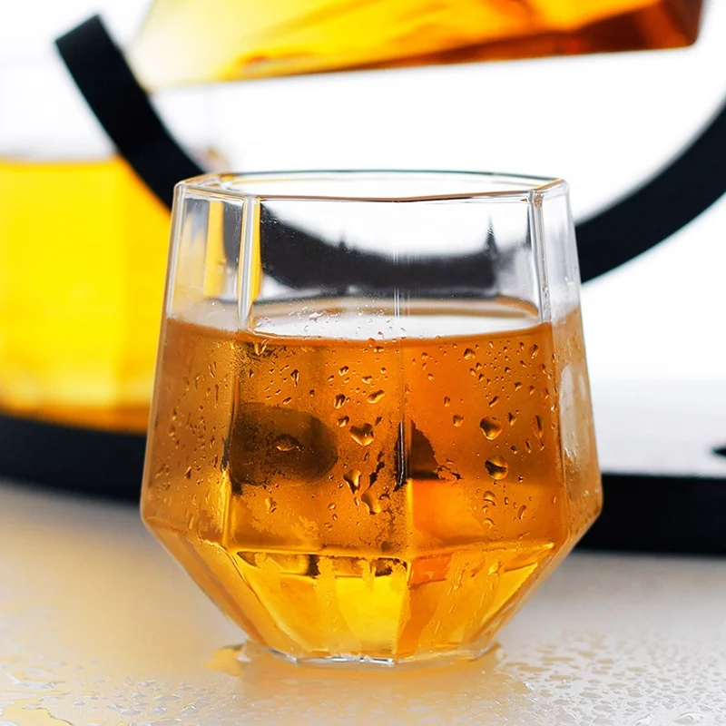 Diamonds Shaped  Empty Glass Wine Bottle Decanter