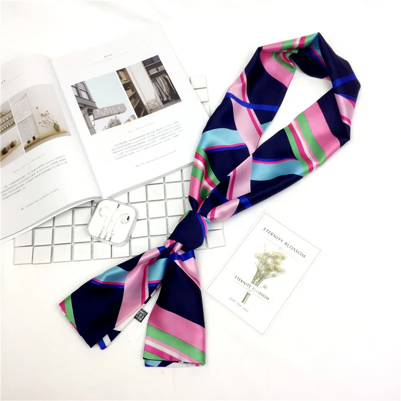 
Small scarf female long spring and autumn tie scarf professional neck satin silk scarf 