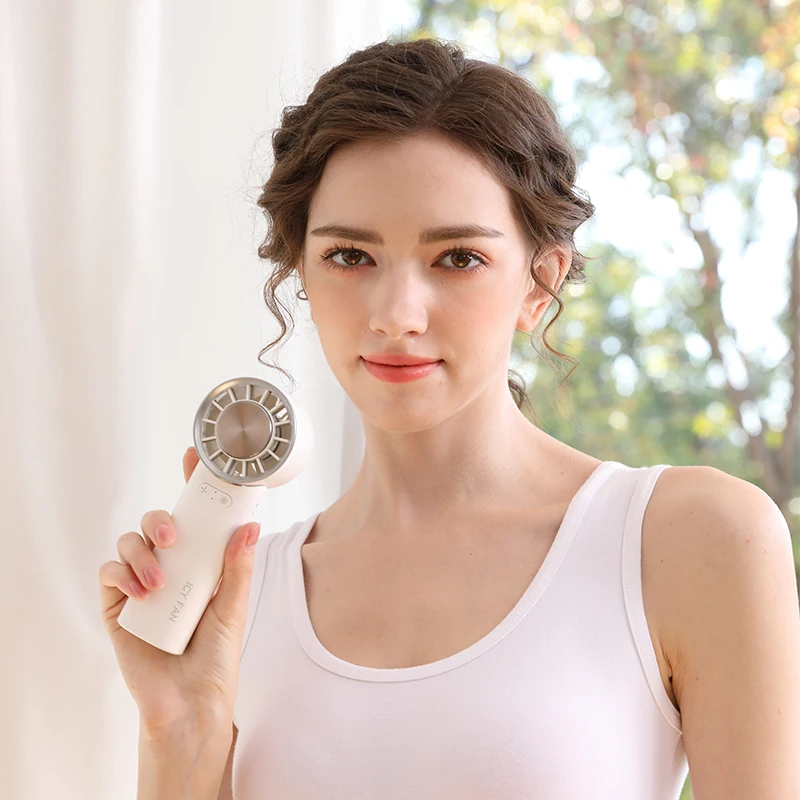 2024 New Design Rechargeable Handy Refrigeration Cold Cooling Ice Compress Fan Rechargeable Mini Portable Handheld Fan