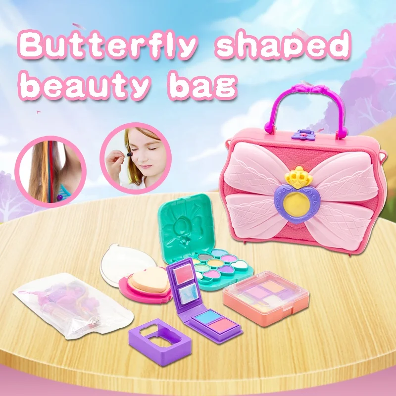 Cosmetic Princess Toy with Bow shape Set Makeup Case Handbags