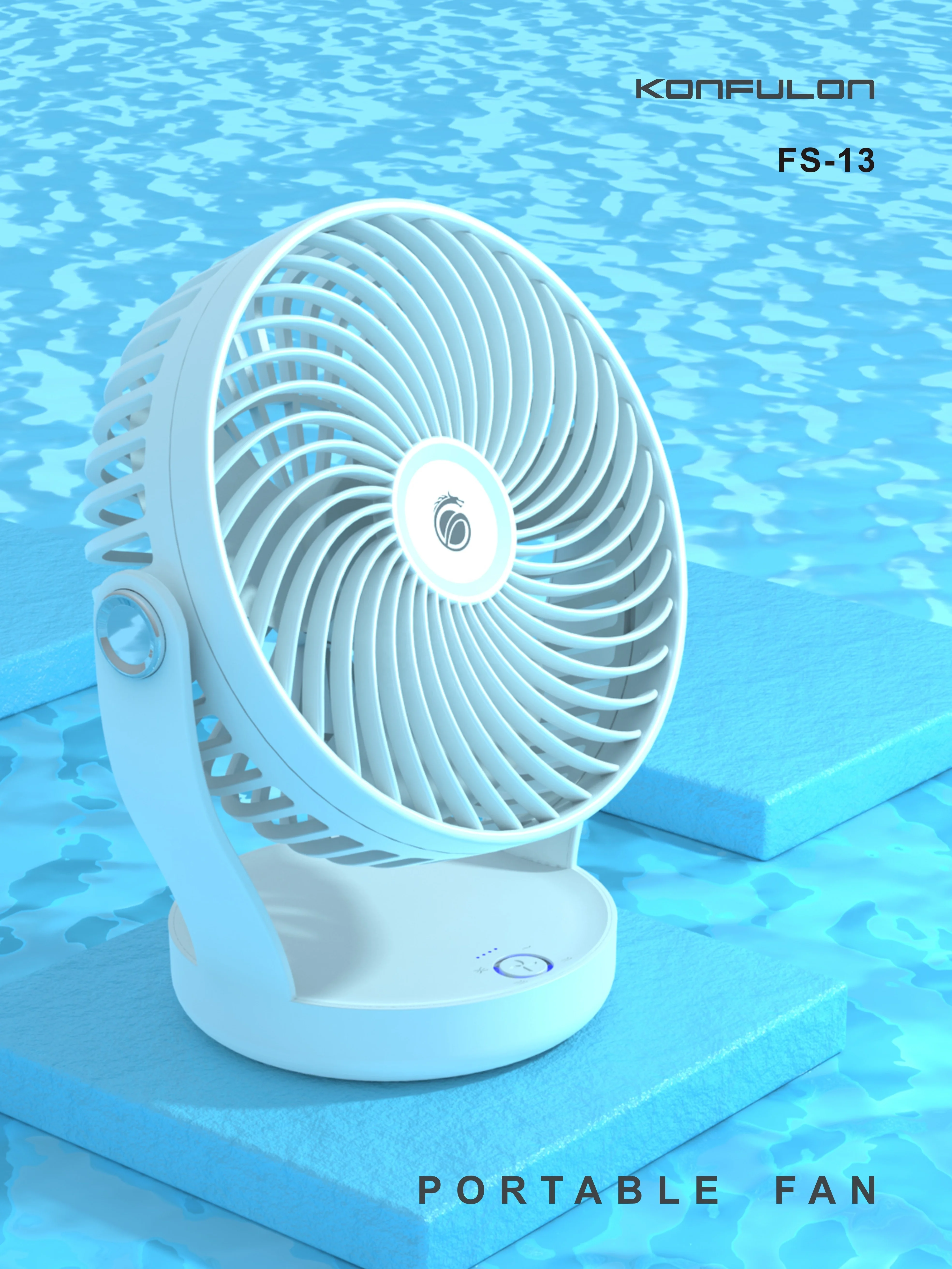 Портативный настольный мини-вентилятор Konfulon 4000 мАч