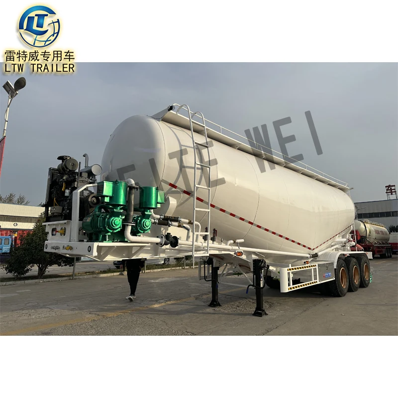 50ton 60ton V shape 50cbm Bulk Cement Tank Trailer Fly Ash powder Cement Bulker Carrier Tanker Semi Truck Trailer
