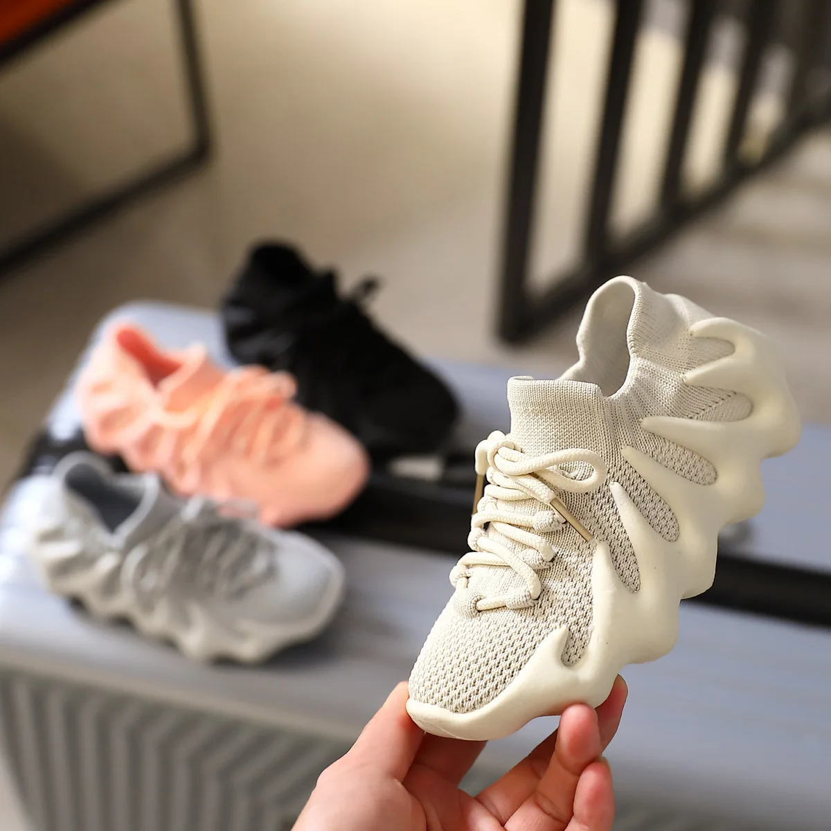 Summer 2021 Boys Girls Fashion Casual Sneakers Toddler Little Big Kid Brand 450 Trainers Children Pink Lace-Up Walking Shoes