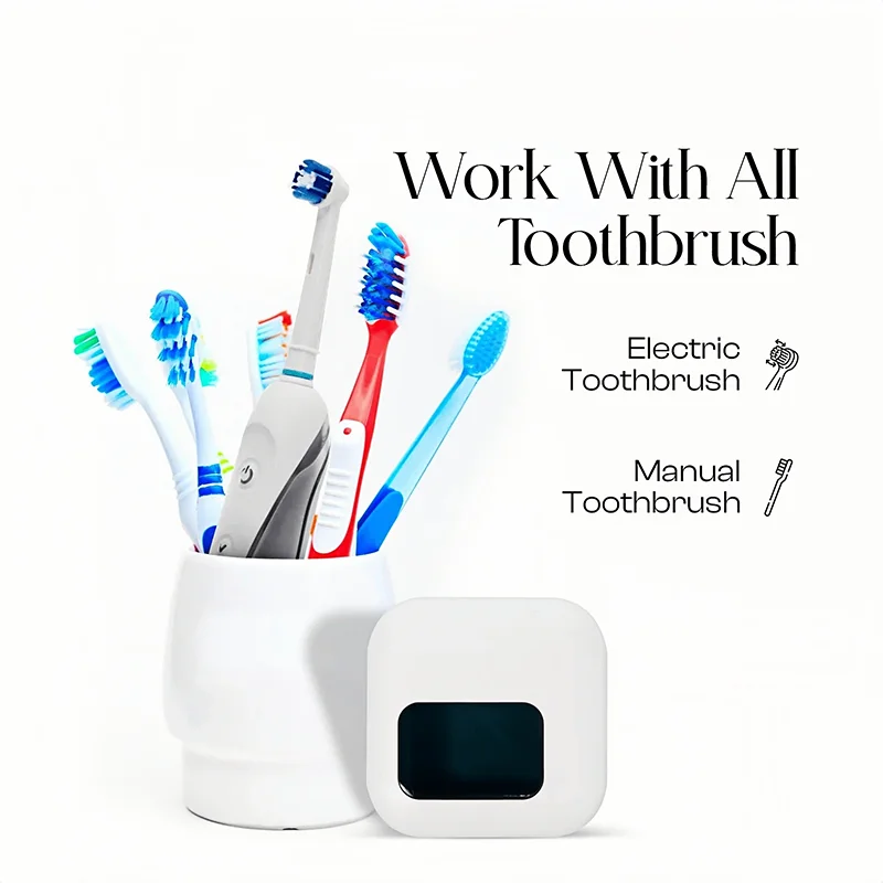 Lolifong OEM Design Portable Mini Smart Tooth Brush Sanitizer Dryer Holder Wall Mounted UV Toothbrush Sterilizer