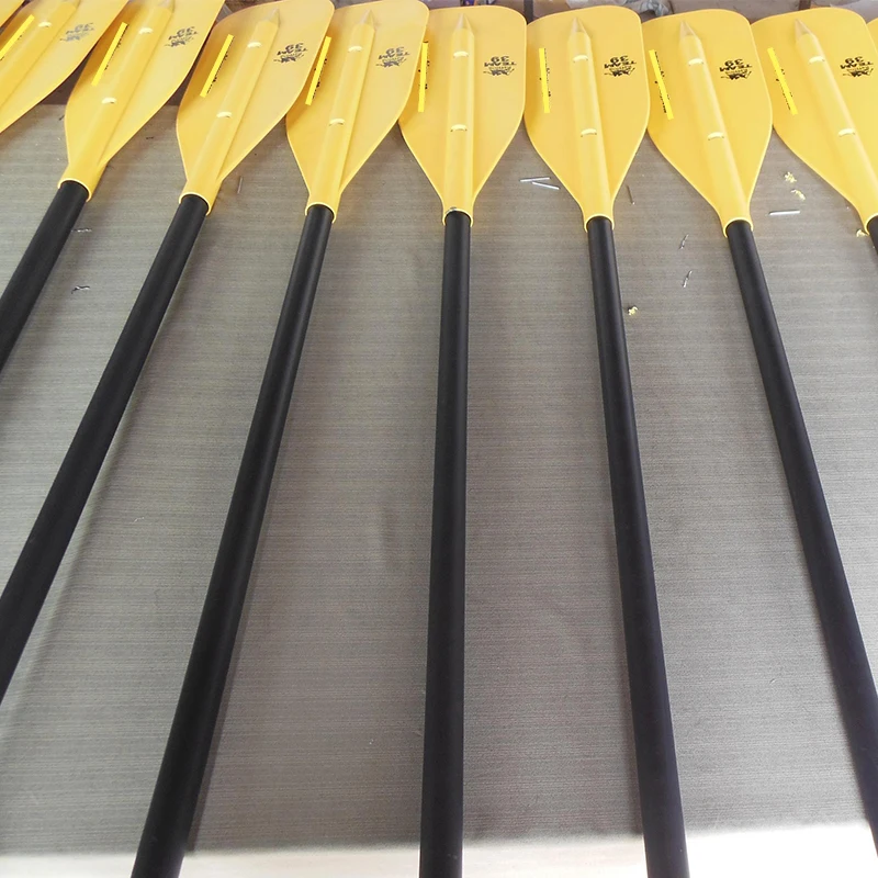 Canoe Kayak Paddling Water Sports Plastic PP Blade One Piece Fixed Length Aluminum Oar Canoe Paddle For Lakes and Rivers