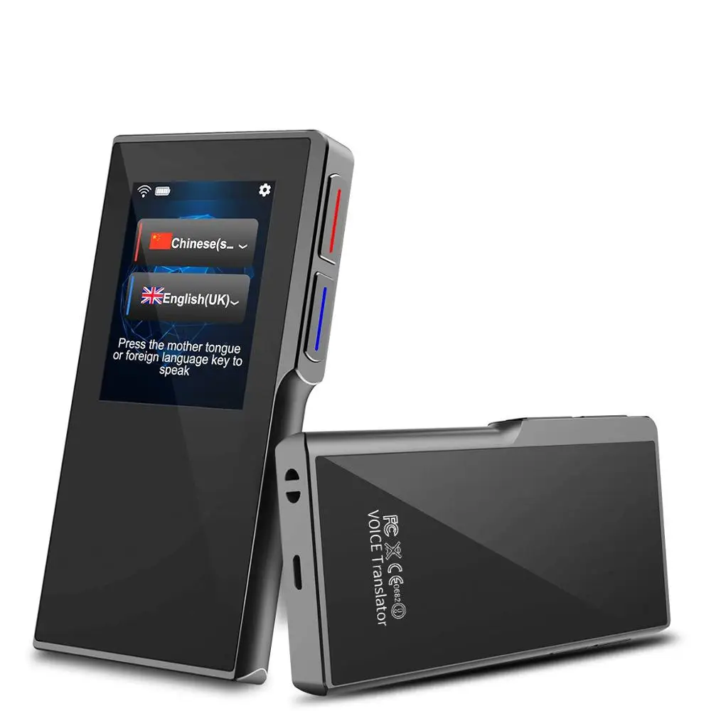 
Wi-Fi искусственный интеллект (AI) 2,4 дюйма IPS мгновенная модель сенсорный экран портативный голос 82 + передатчик языков портативный 