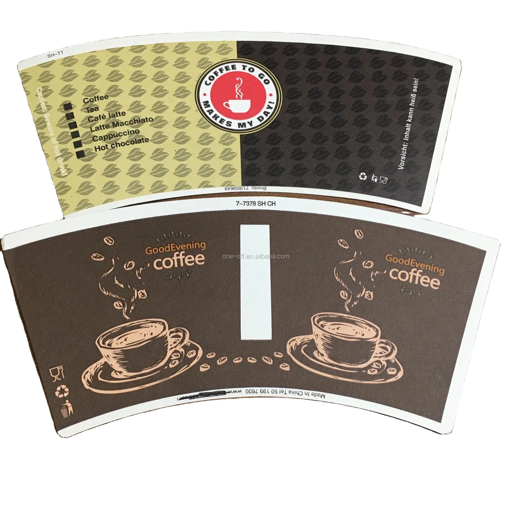 
customized logo printing 100% wooden pulp food grade paper cup fans paper cup sheets 