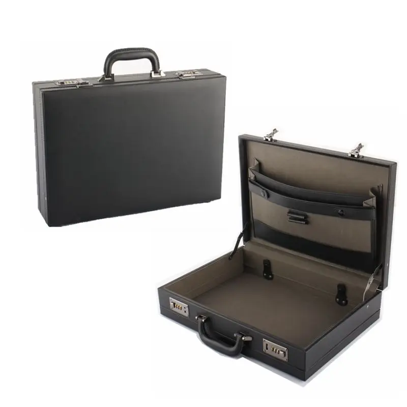 Hot-selling man business cheap wholesale leather briefcase box men with locks