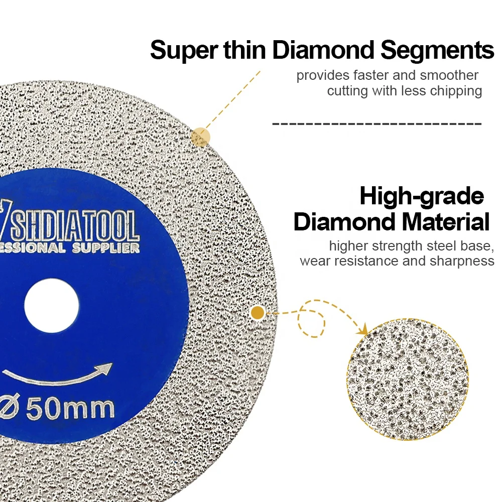 30/40/50mm Vacuum Brazed Diamond Mini Engraving Saw Blade Ultra-Thin Glass Cutting Disc for Cutting Carving Glass