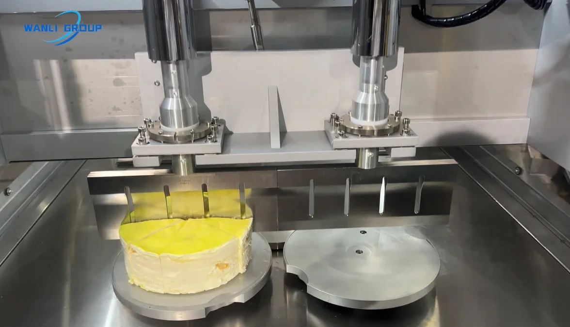 Auto Ultrasonic Cake Slicer Divider Cutting Machine for Round Cakes Baking Equipment for Bakeries