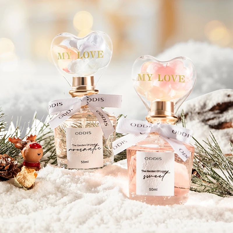 ODDIS 50ml Love Garden Fresh Fragrance Eau de Parfum Light Rose Scented Glass Perfume for Women