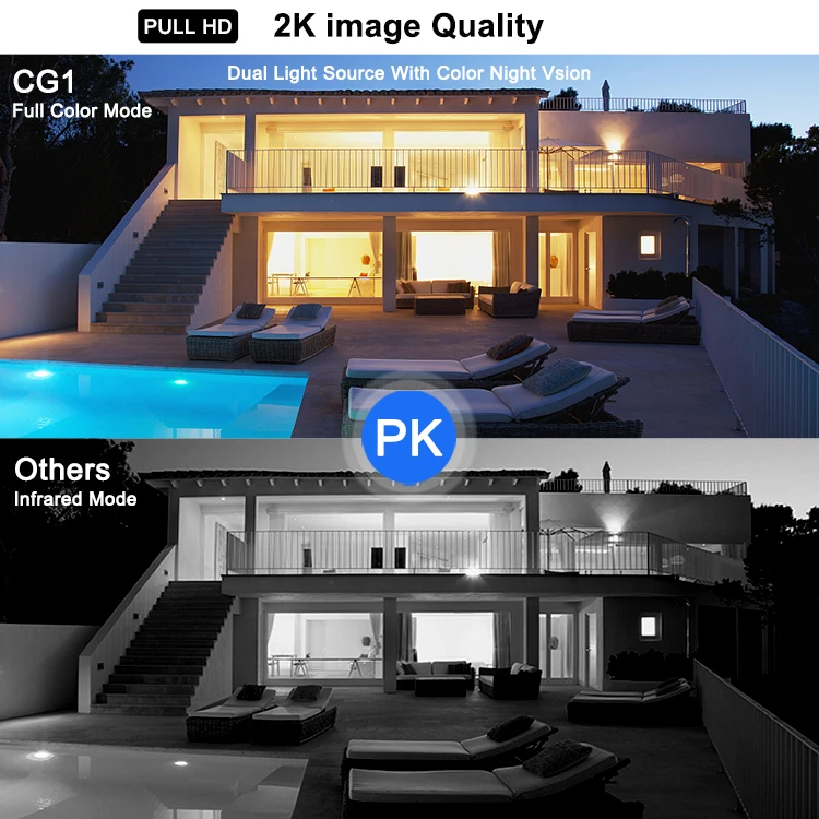 Умная 2k Wi-Fi аккумуляторная камера с ИК-датчиком приложение для домашней