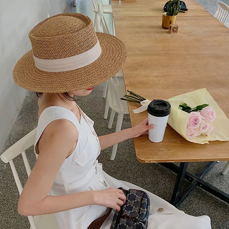 Оптовая продажа, летняя соломенная шляпа с бантом для девочек, Пляжная соломенная шляпа для женщин