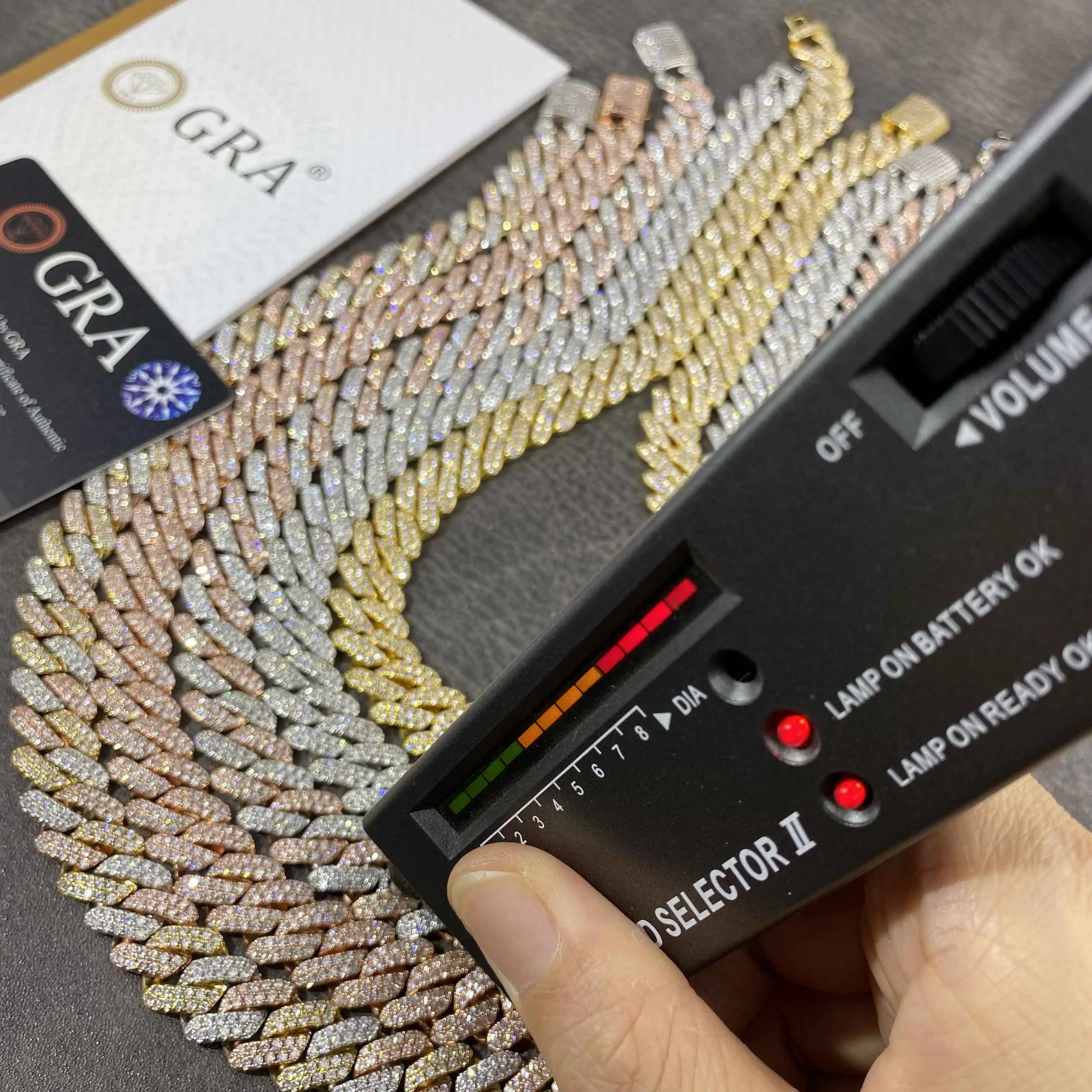 Factory Price Wholesale VVS Moissanite Custom 13mm Solid 925 Sliver Prong Cuban Link Chain Necklace Bracelet For Men Jewelry