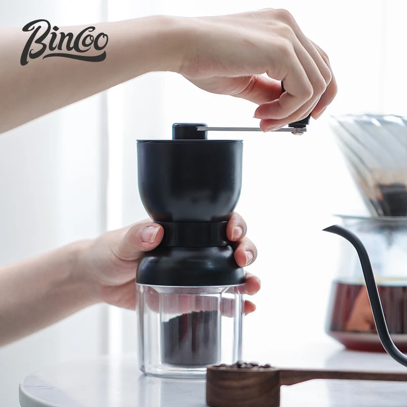 Bincoo New Arrival Manual Conical Burr Coffee Grinder Homeuse Espresso With Acrylic Coffee Powder Jars