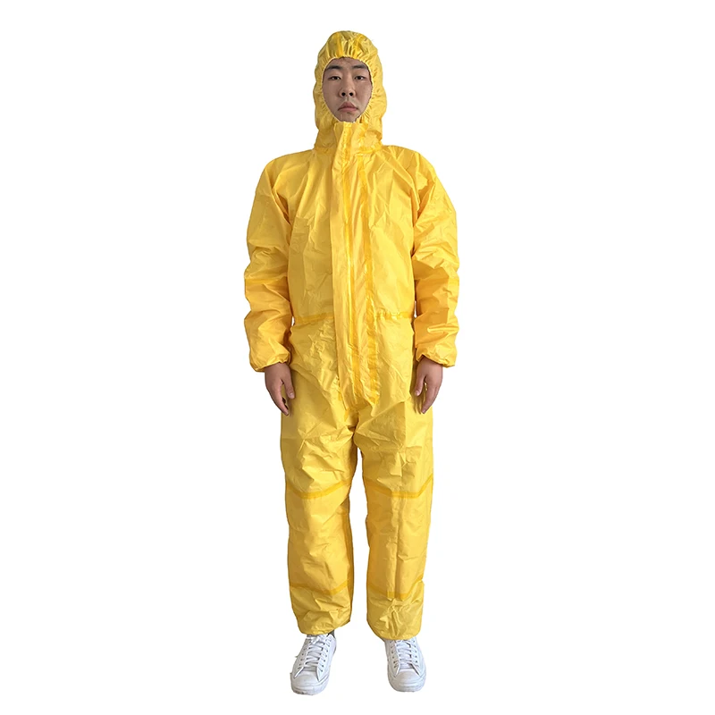 Type 3 Chemical Protective Suits Overall OEM jumpsuit anti acid hooded protective clothing full body PPE coveralls