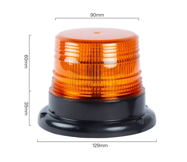 Amber LED Magnet Strobe Warning Beacon Light for Car