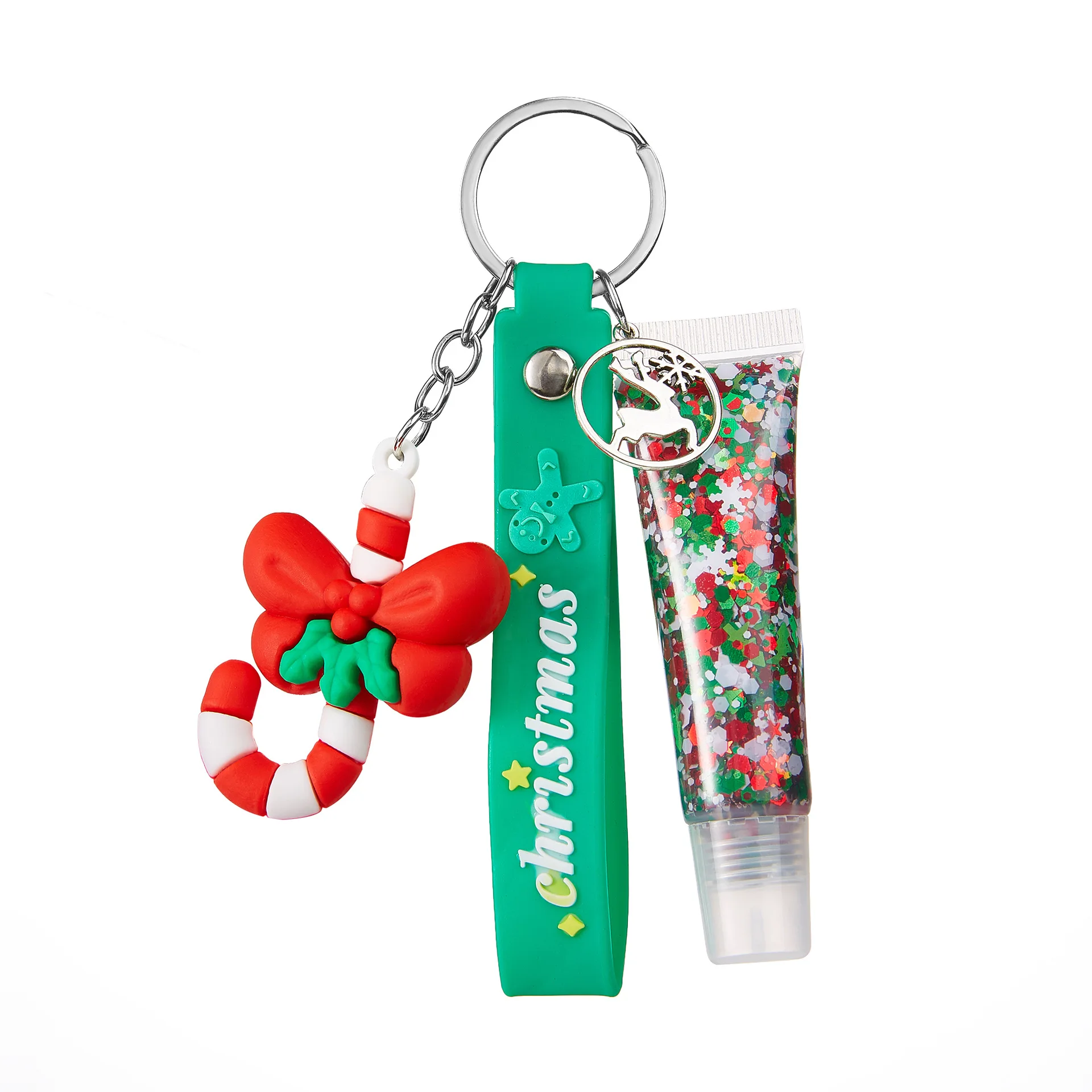 Clear Tubes Eyeshadow Lip Nails Makeup Festival Party Glitter Gel Sequins Custom Christmas Face Body Glitter Hair Gel Keychain