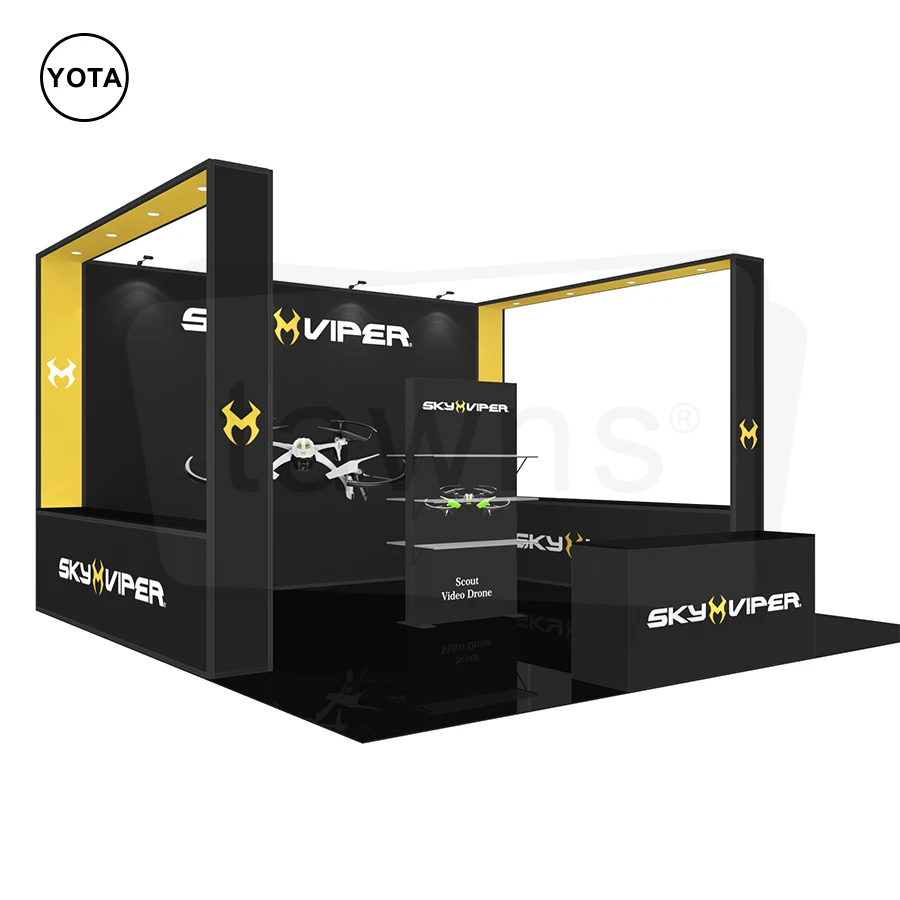 Tawns New Design  Aluminum Frame Advertising Shelves Tool Free Exhibition Display Full Color 20x20ft Trade Show Booth Display