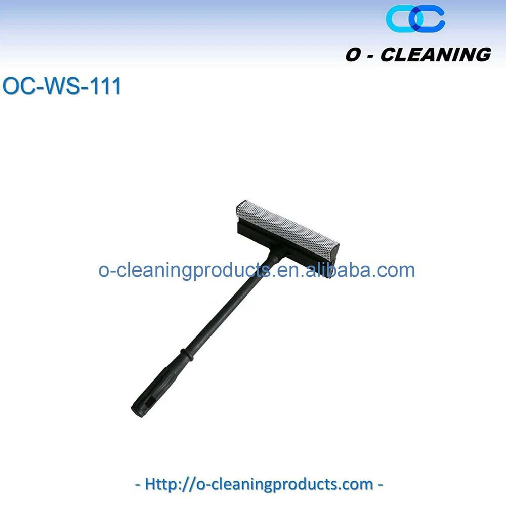 O-Cleaning Professional Window Cleaning Squeegee,Window Washing Netted Sponge Scrubber,Soft Rubber Blade with 53cm Long Handle