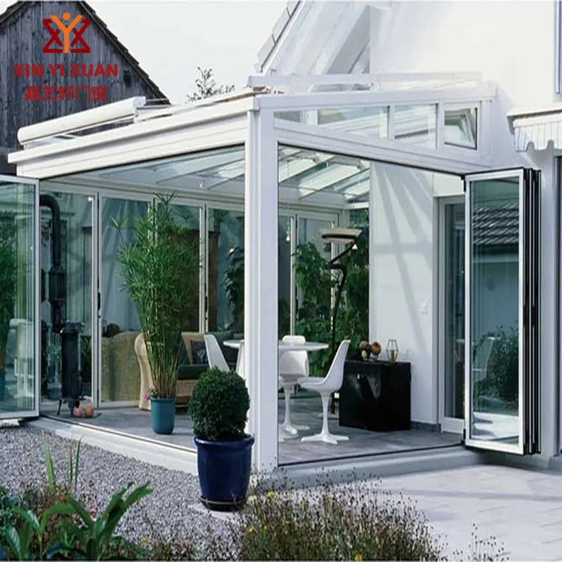 
China factory manufaceturer outdoor garden rooms 3.0 thick aluminum solarium room winter garden Insulating glass house 