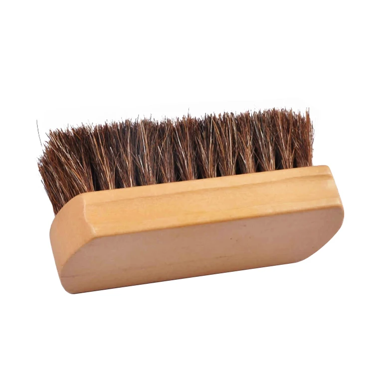 Horsehair Shoes Polish Brushes Leather Shoes Boots Care Wooden Shoe Brush