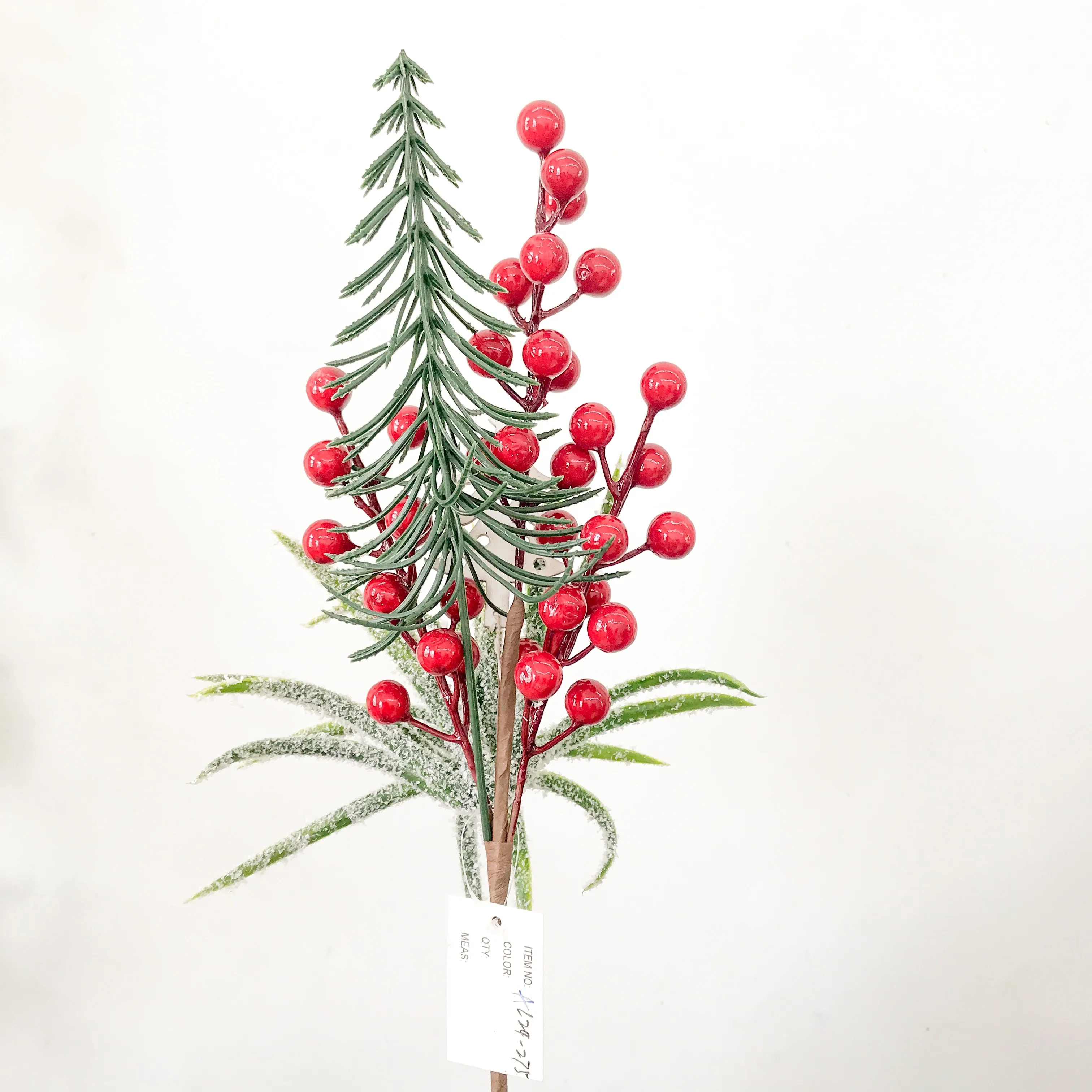 Artificial berries pine branches snowflakes water plants Christmas decorations