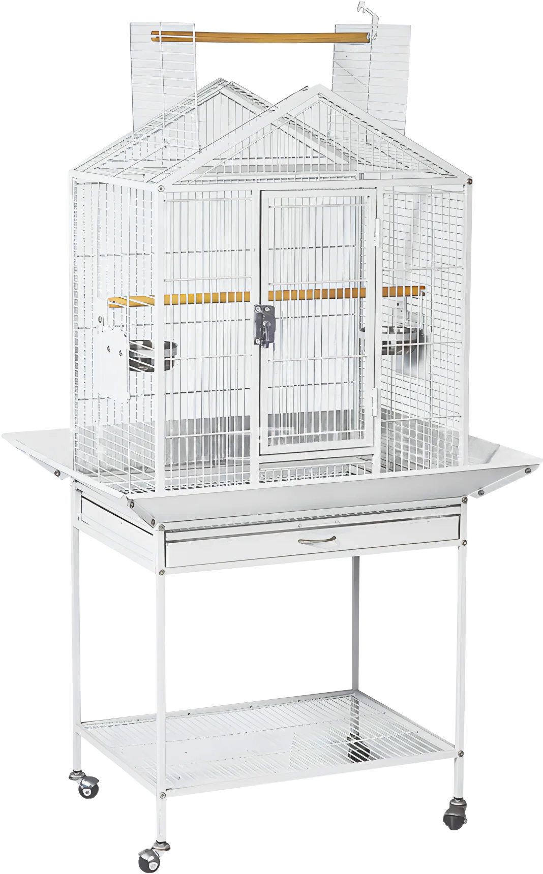 Large parrot cage aviary with wheels removable mounting metal cage