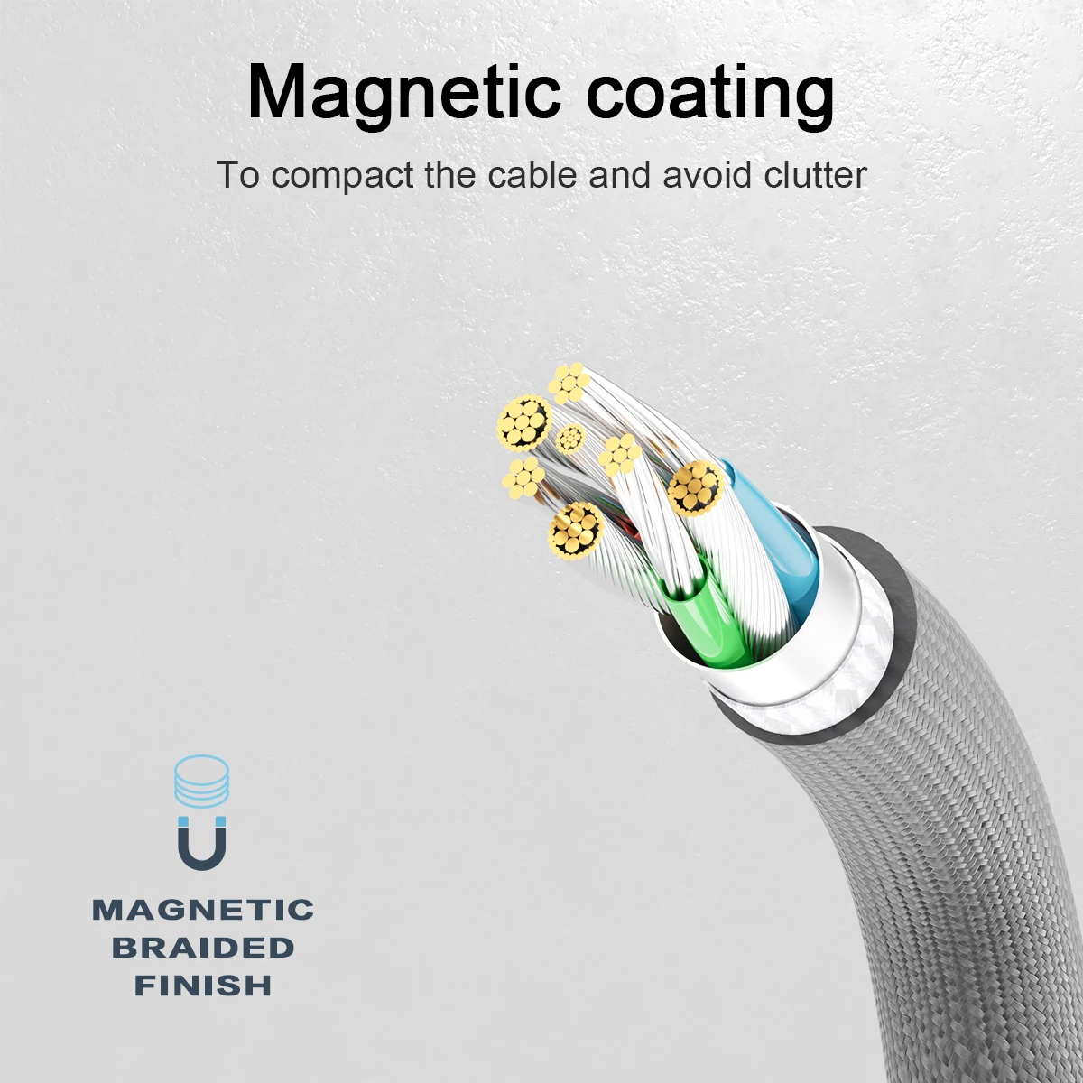 High Quality Magnet Charging Cable Retractable 60W 3A USB Type C to USB C Magnetic Fast Charging Cable