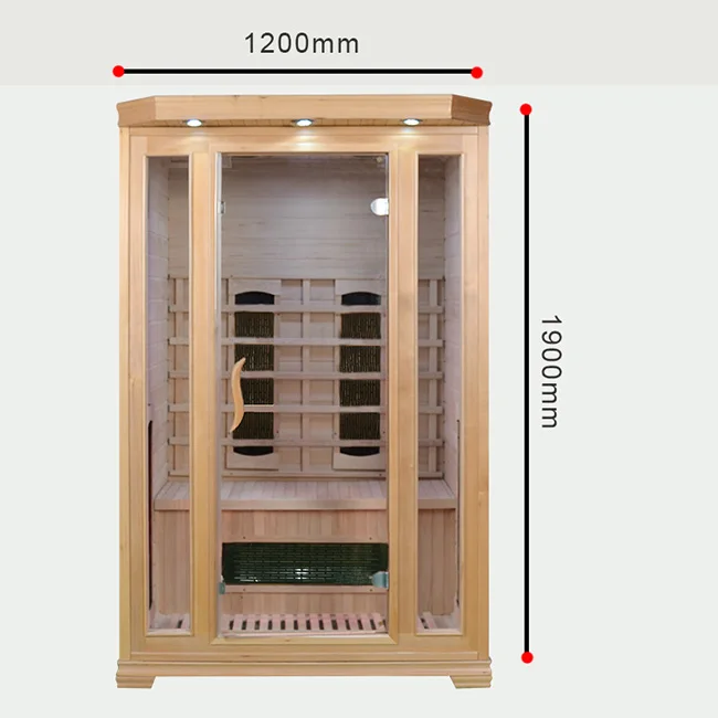 Factory Price Canadian Hemlock Wooden 2 Person Home Far Infrared Dry Sauna Room