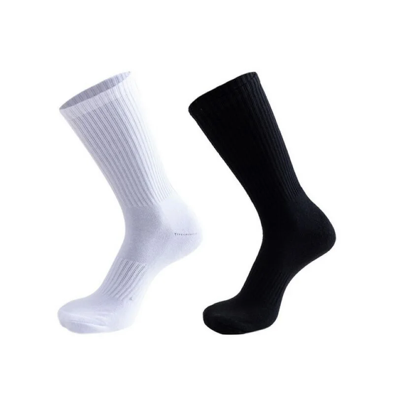Logo Customize Cozy Ribbed Athletic Basketball Men Crew Sock Custom Plain White Socks For Sports