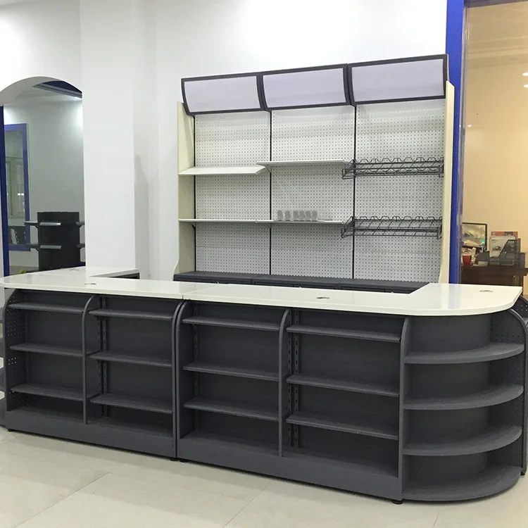 Marble Cashier Desk Factory Checkout Counter for Supermarket Grocery Store Wood Material Made in China