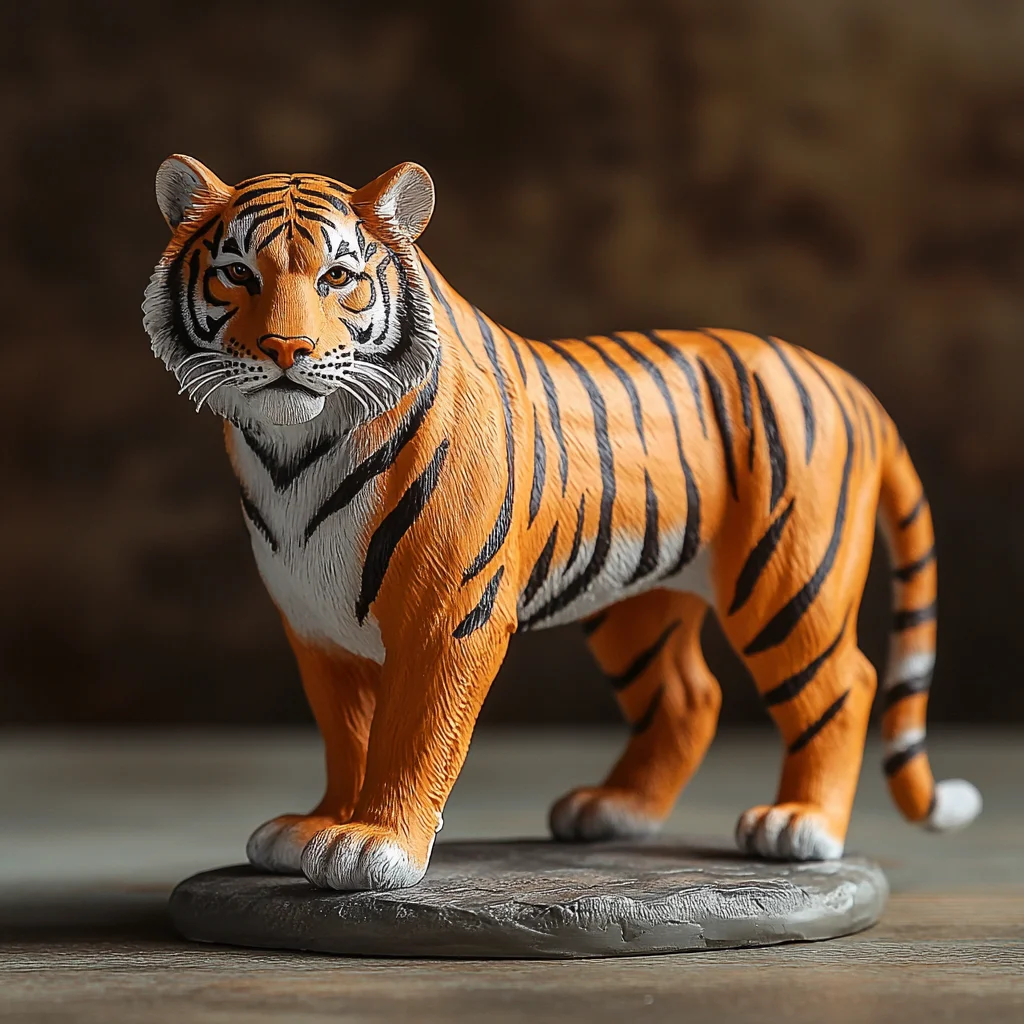 Wholesale Customized Resin Garden Mini Tiger Lifelike Animal Statues Sculpture For Home Decoration