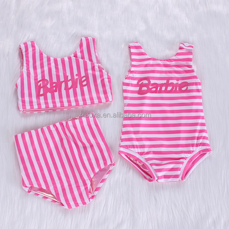 New Fashion Children Kids Swimsuit Sleeveless Girl Reversible Swimwear Beachwear